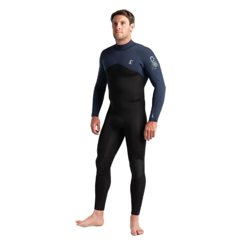C-Skins Session 4:3 Men's Back Zip Wetsuit Black/Slate/Cyan